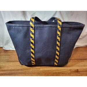 L.L. Bean Vintage 90's Zippered Boat & Tote Bag Navy Blue & Yellow Made In...
